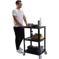 Chariot utilitaire avec tablette plate, 3 tiers, 18-1/8" x 37-3/8" x 27-3/4", Capacit&eacute; 330 lb Equipment World