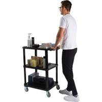 Chariot utilitaire avec tablette plate, 3 tiers, 18-1/8" x 37-3/8" x 27-3/4", Capacit&eacute; 330 lb Equipment World