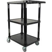Chariot utilitaire avec tablette plate, 3 tiers, 18-1/8" x 37-3/8" x 27-3/4", Capacit&eacute; 330 lb Equipment World