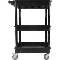 Chariot utilitaire avec tablette &agrave; bordure profonde, 3 tiers, 19" x 39-1/2" x 28-1/4", Capacit&eacute; 330 lb Equipment World