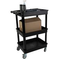 Chariot utilitaire avec tablette &agrave; bordure profonde, 3 tiers, 19" x 39-1/2" x 28-1/4", Capacit&eacute; 330 lb Equipment World