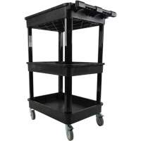 Chariot utilitaire avec tablette &agrave; bordure profonde, 3 tiers, 19" x 39-1/2" x 28-1/4", Capacit&eacute; 330 lb Equipment World