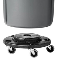Brute&reg; Dolly, Polyethylene, Black, Fits: 20 - 55 US Gal. Equipment World