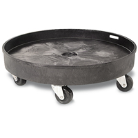Waste Container Dolly, Polyethylene, Black Equipment World