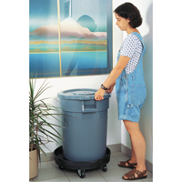 Waste Container Dolly, Polyethylene, Black Equipment World
