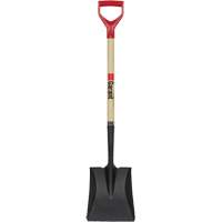 Square Point Shovel, Wood, Tempered Steel Blade, D-Grip Handle, 43-1/2" Long Equipment World