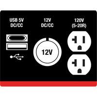 G&eacute;n&eacute;ratrice &agrave; onduleur, Surtension 2500 W, Nominale 1800 W, R&eacute;servoir 4,2 L Equipment World