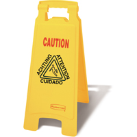 Wet Floor Safety Signs, Quadrilingual with Pictogram Equipment World