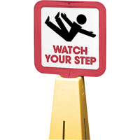 "Watch Your Step" Traffic Cone Message Label, Adhesive, English with Pictogram Equipment World