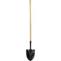 Round Point Shovel, Tempered Steel Blade, Wood, Straight Handle Equipment World