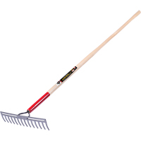 Pro Double Back Level Rake, Ashwood Handle, 13-3/4" W, Tempered Steel Blade, 14 Tines Equipment World
