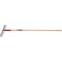 Level Rake, Wood Handle, 14-3/4" W, Tempered Steel Blade, 16 Tines Equipment World
