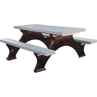Tables de pique-nique en plastique recycl&eacute;, 8' lo x 62-1/4" la, Gris Equipment World