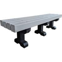 Park Bench, Recycled Plastic, 72" L x 17" W x 17" H, Grey Equipment World