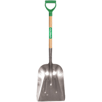 Scoop Shovel, Wood, Aluminum Blade, D-Grip Handle, 29" Length Equipment World