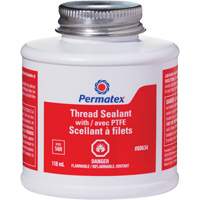 Thread Sealant with PTFE, Brush Top Bottle, 118 ml, -54°C - 150°C/-65°F - 300°F NIR857 | Equipment World
