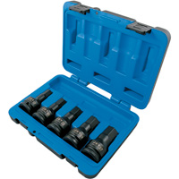 Metric Impact Bit Socket Set, Hex, 3/4" Drive, 5 Pcs Equipment World