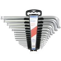 Jumbo Extra-Long Ball Nose Hex Key Set, 17 Pcs., Metric Equipment World