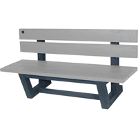 Outdoor Park Benches, Recycled Plastic, 60" L x 17" W x 17" H, Grey NJ024 | Equipment World