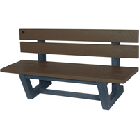 Outdoor Park Benches, Recycled Plastic, 60" L x 22-13/16" W x 29-13/16" H, Umber Equipment World
