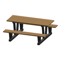 Recycled Plastic Outdoor Picnic Tables, 72" L x 60-5/16" W, Redwood NJ038 | Equipment World