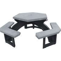 Tables de pique-nique hexagonales en plastique recycl&eacute;, 78" lo x 78" la, Gris Equipment World