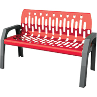 Stream Benches, Steel, 48" L x 25" W x 34" H, Red Equipment World