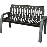 Stream Benches, Steel, 48" L x 25" W x 34" H, Black Equipment World