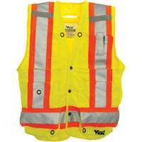 Surveyor Safety Vest, High Visibility Lime-Yellow, Large, Polyester Equipment World