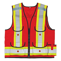 All-Trades 1000D&reg; Surveyor Safety Vest, Red, Large, Polyester Equipment World