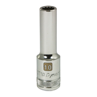 Metric Socket, 10 mm, 1/2" Drive, 12 Points, Deep Equipment World