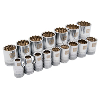 SAE Socket Set, 16 Pcs, 1/2" Drive Size Equipment World