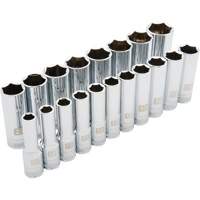 Jeu de douilles m&eacute;triques, 19 Mcx, Prise de 1/2", Profond Equipment World