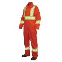 Unlined Safety Coveralls, Large, High Visibility Orange Equipment World