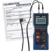 Thickness Gauge with ISO Certificate, Digital Display, Ultrasound, 0.05" to 7.9" (1.5 mm to 200 mm) Range Equipment World