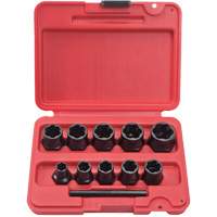PROTO&reg; Bolt Extractor Socket Set, 10 Pcs, 1/4" Drive Size Equipment World