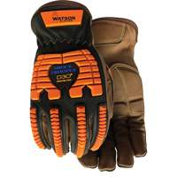 Drill Sergeant Impact Gloves, Large, Grain Leather Palm, Slip-On Cuff Equipment World