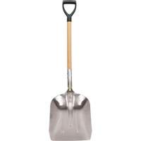Scoop Shovel, Wood, Aluminum Blade, D-Grip Handle, 24-1/2" Length Equipment World