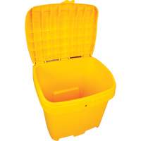 Bacs d'entreposage pour sel & sable, Avec Moraillon, 21" x 27" x 26", 4,24 pi³, Jaune Equipment World