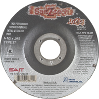 Disque de coupe Z-Tech, 4-1/2" x 0,045", Arbre de 7/8", Type 27, Zirconium, 13 300 Tr/min Equipment World