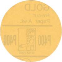 Gold Hookit Disc, 3" Dia., P400 Grit, Aluminum Oxide, C-Weight Equipment World