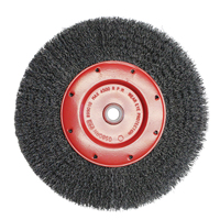 Economy Crimped Wire Wheel Brushes - Narrow Face, 6" Dia., 0.014 Fill, 2" Arbor Equipment World