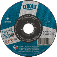 Basic 2 In 1 Cut-Off Wheel, 4-1/2" x 1/16", 7/8" Arbor, Type 1, Aluminum Oxide, 13300 RPM Equipment World