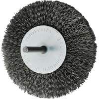 Circular Crimped Wire End Brushes, 4", 0.008" Fill, 1/4" Shank Equipment World