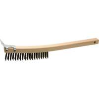 Brosse de nettoyage avec racloir, Acier, 3 x 19 rangs de fils, Longueur 13" Equipment World