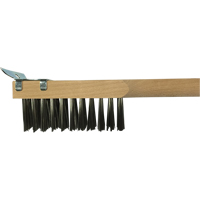 Brosse de nettoyage avec racloir, Acier inoxydable, 3 x 10 rangs de fils, Longueur 20" Equipment World