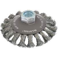 AllSteel Wire Brush, 4" Dia., 0.02" Fill, 5/8"-11 Arbor, Steel Equipment World