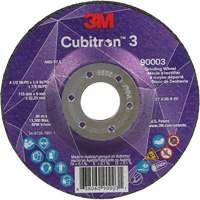 Cubitron 3 Depressed Centre Grinding Wheel, 4-1/2" x 1/4", 7/8" Arbor, Ceramic, Type T27 Equipment World