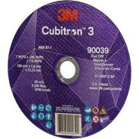Cubitron 3 Cut-Off Wheel, 7" x 0.09", 7/8" Arbor, Type T27, Ceramic, 8500 RPM Equipment World