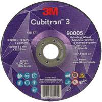 Cubitron 3 Depressed Centre Grinding Wheel, 6" x 1/4", 7/8" Arbor, Ceramic, Type T27 Equipment World